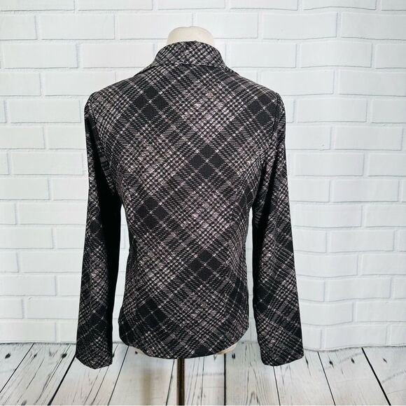 10/$25🦋 Brandon Thomas Black & Gray Plaid Single Breasted Blazer - Size Small - Picture 4 of 10
